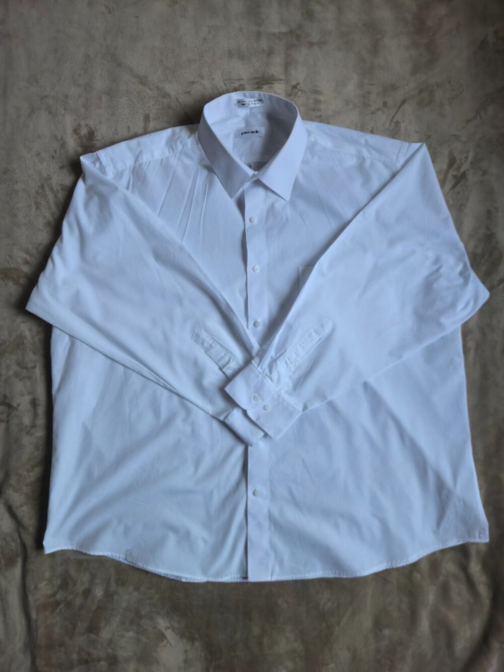 Pierre Cardin Long Sleeve Dress Shirt White Button Down 18-18.5 34/35 XXL